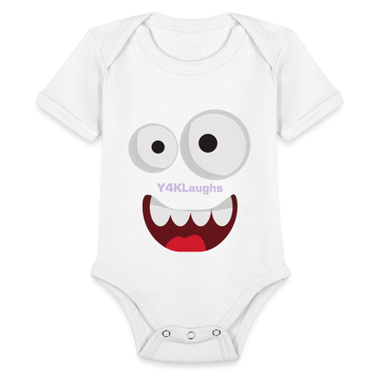 Organic Short Sleeve Baby Bodysuit white