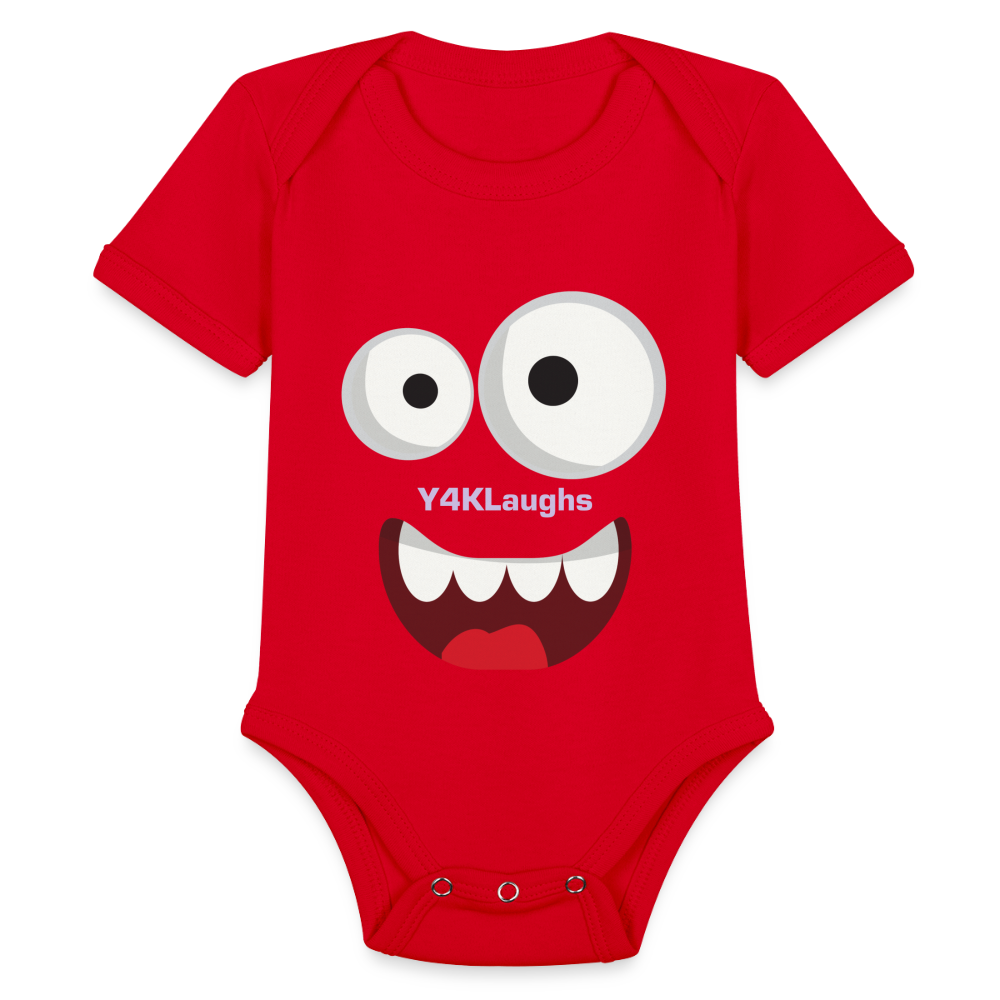 Organic Short Sleeve Baby Bodysuit red