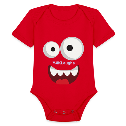 Organic Short Sleeve Baby Bodysuit red