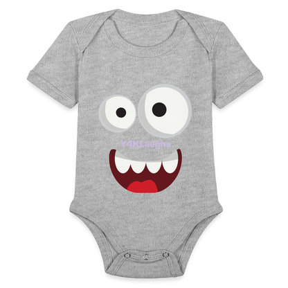 Organic Short Sleeve Baby Bodysuit heather grey