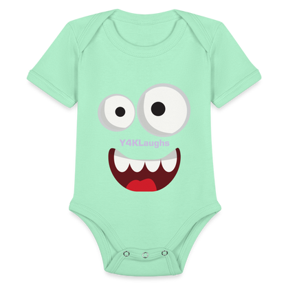 Organic Short Sleeve Baby Bodysuit light mint