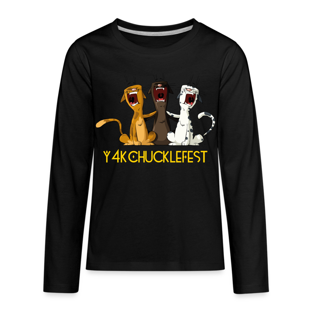 Kids' Premium Long Sleeve T-Shirt - Y4KChuckleFest black