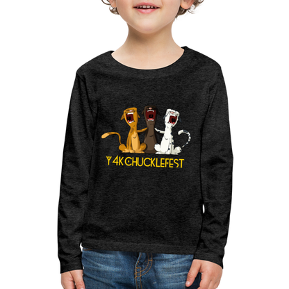 Kids' Premium Long Sleeve T-Shirt - Y4KChuckleFest charcoal grey