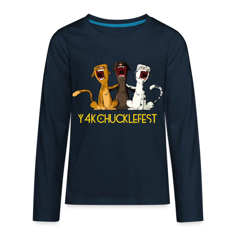 Kids' Premium Long Sleeve T-Shirt - Y4KChuckleFest deep navy