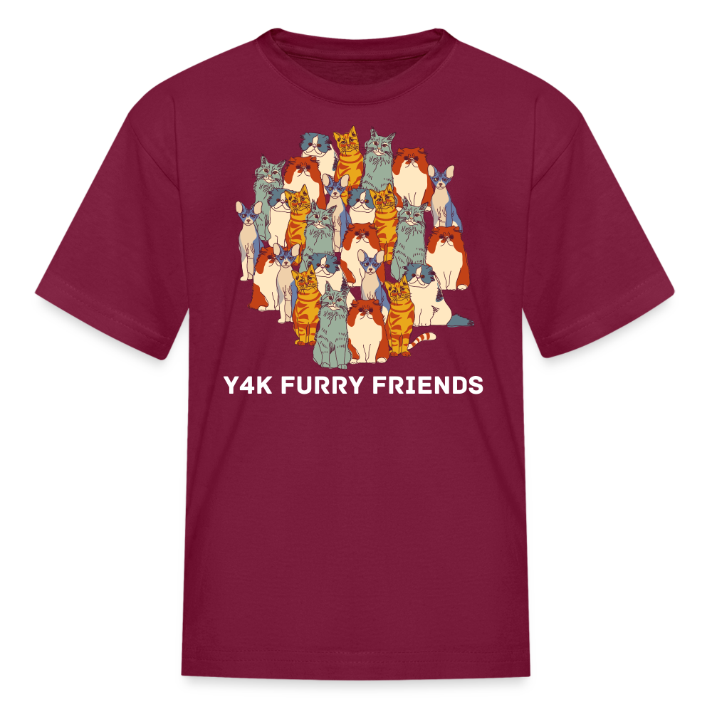 Kids' T-Shirt - Y4K Furry Friends burgundy