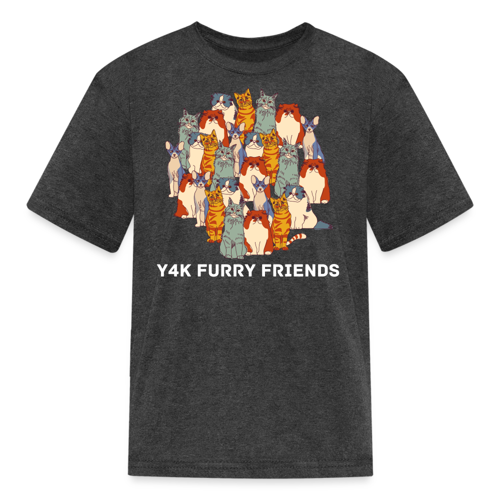 Kids' T-Shirt - Y4K Furry Friends heather black