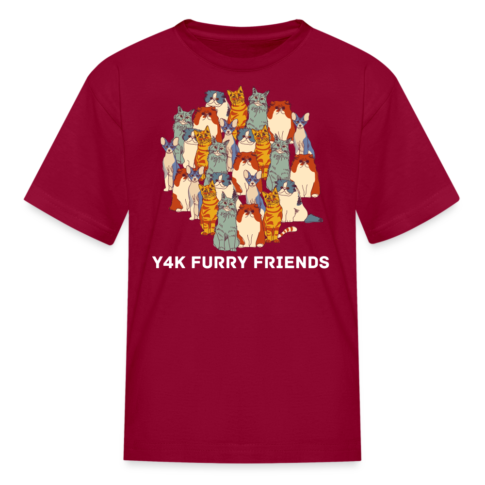 Kids' T-Shirt - Y4K Furry Friends dark red