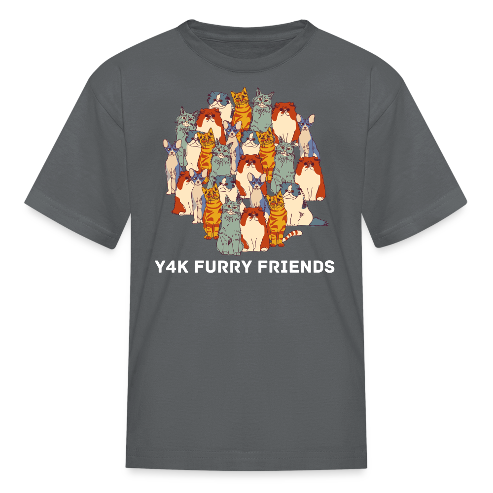 Kids' T-Shirt - Y4K Furry Friends charcoal