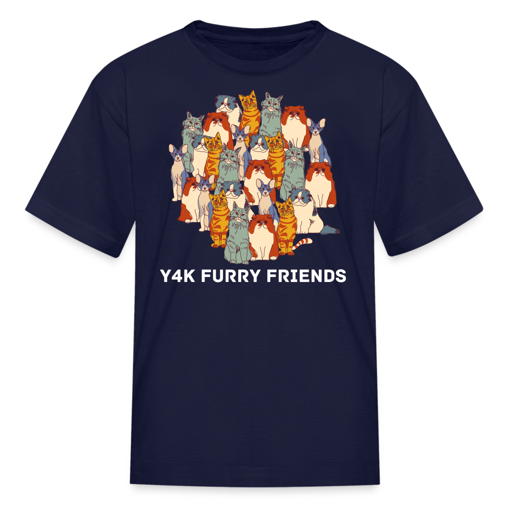 Kids' T-Shirt - Y4K Furry Friends navy