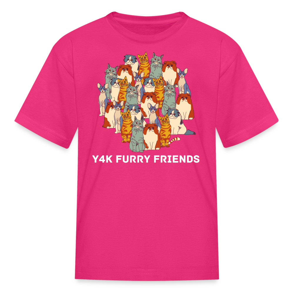 Kids' T-Shirt - Y4K Furry Friends fuchsia