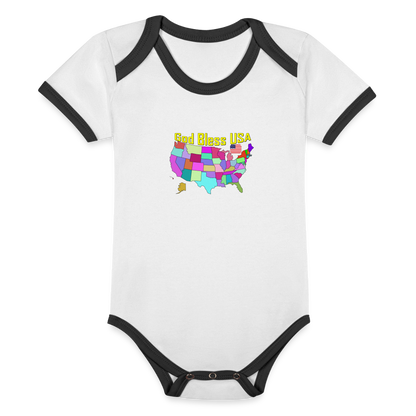 Organic Contrast Short Sleeve Baby Bodysuit