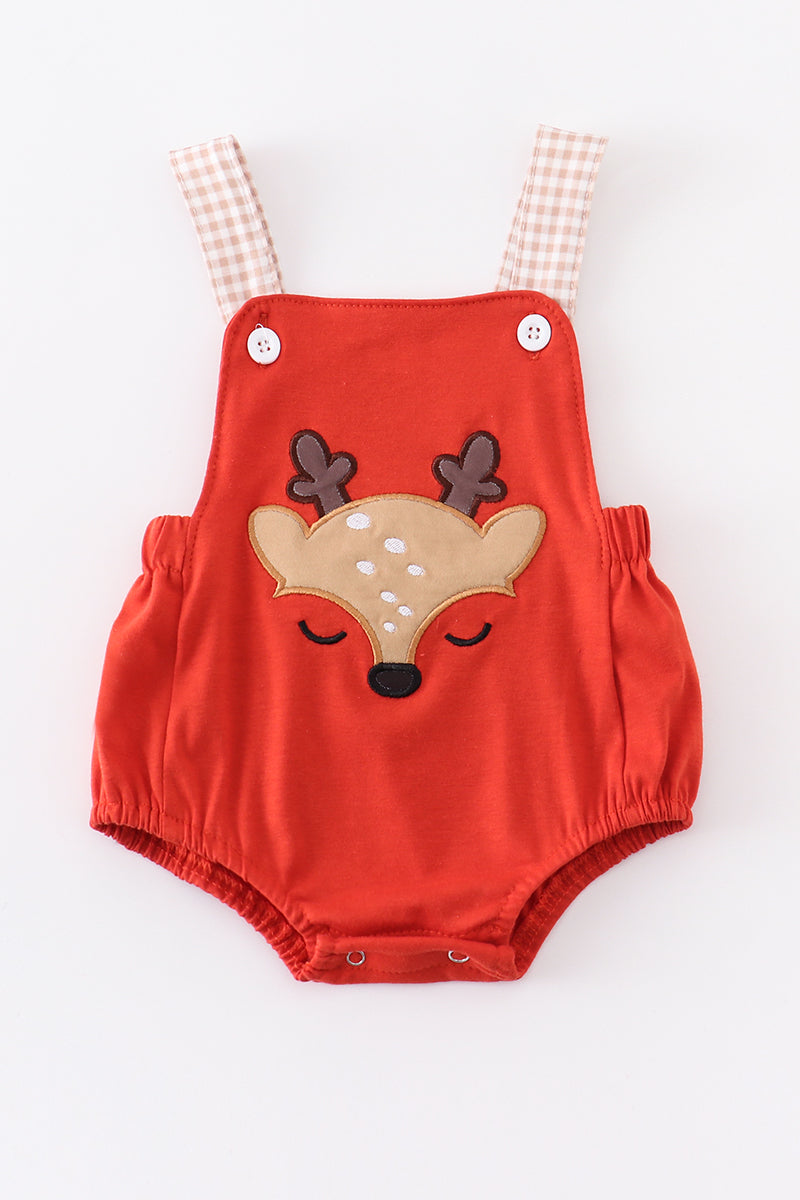 Deer applique boy baby bubble