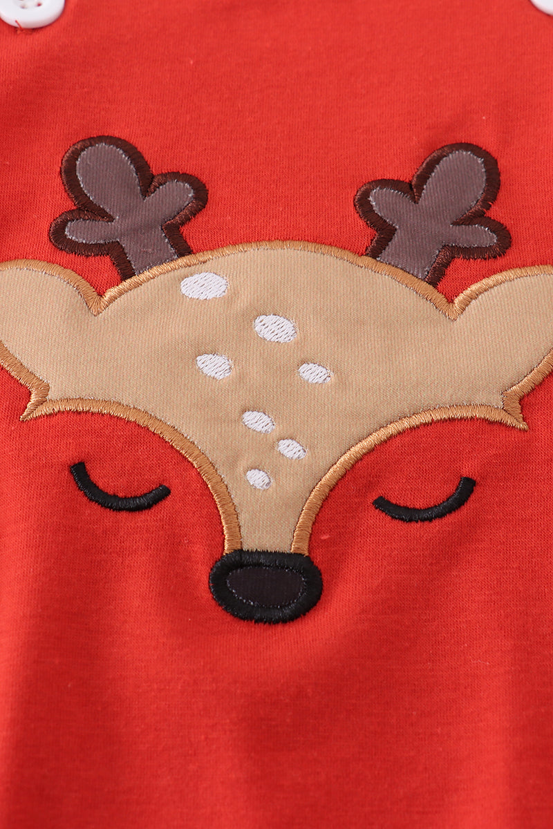 Deer applique boy baby bubble 18M