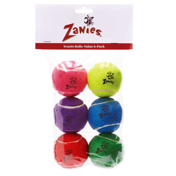 Zanies® Tennis Balls 2.5" 6-PACK Assorted colors