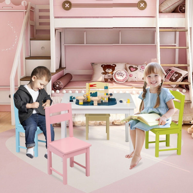 5 in 1 Wooden Children Table and Chair Set, Table Size: 24