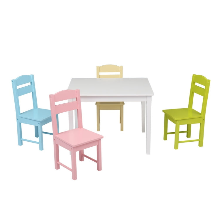 5 in 1 Wooden Children Table and Chair Set, Table Size: 24