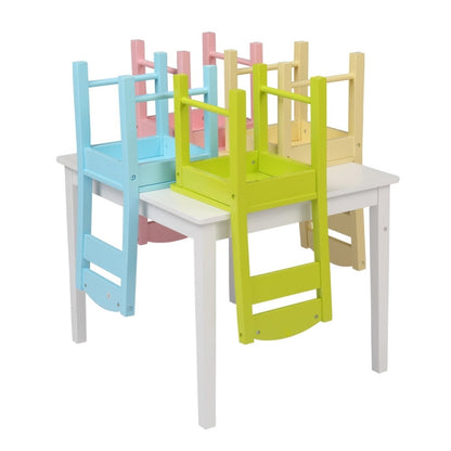 5 in 1 Wooden Children Table and Chair Set, Table Size: 24