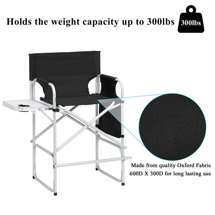 Double-layer Oxford Cloth Folding Director Chair with Storage Bag & Water Bottle