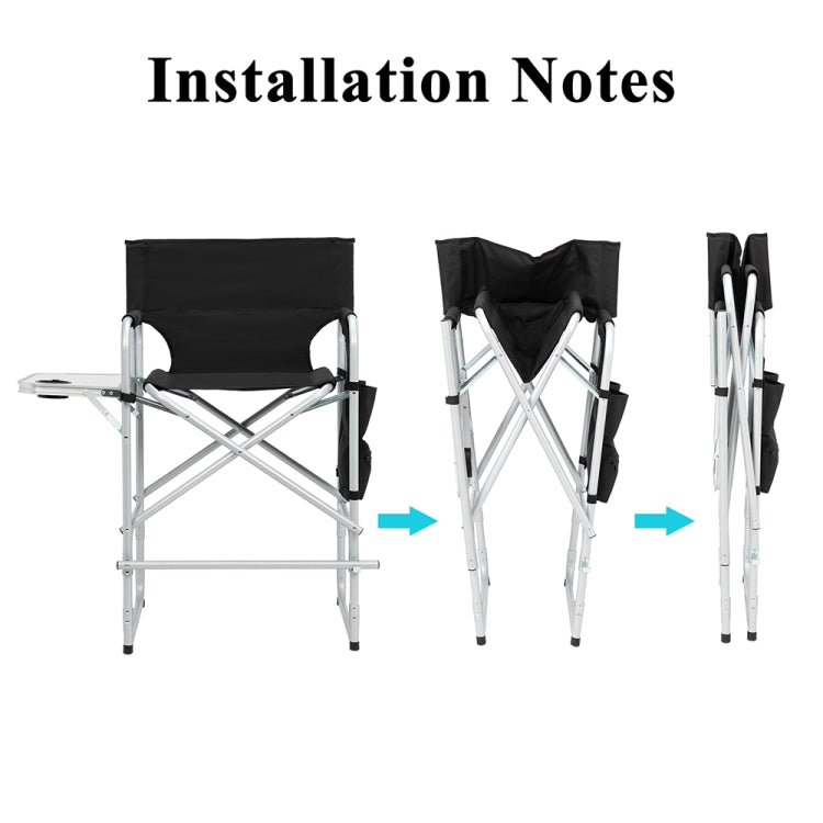 Double-layer Oxford Cloth Folding Director Chair with Storage Bag & Water Bottle