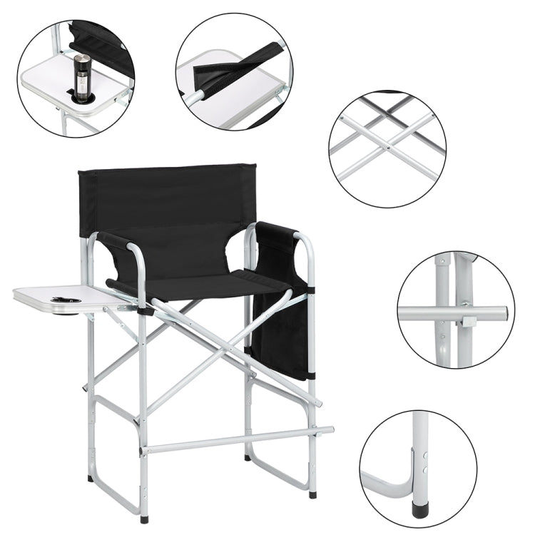 Double-layer Oxford Cloth Folding Director Chair with Storage Bag & Water Bottle