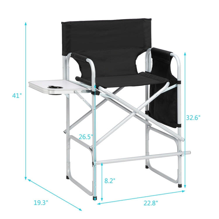 Double-layer Oxford Cloth Folding Director Chair with Storage Bag & Water Bottle