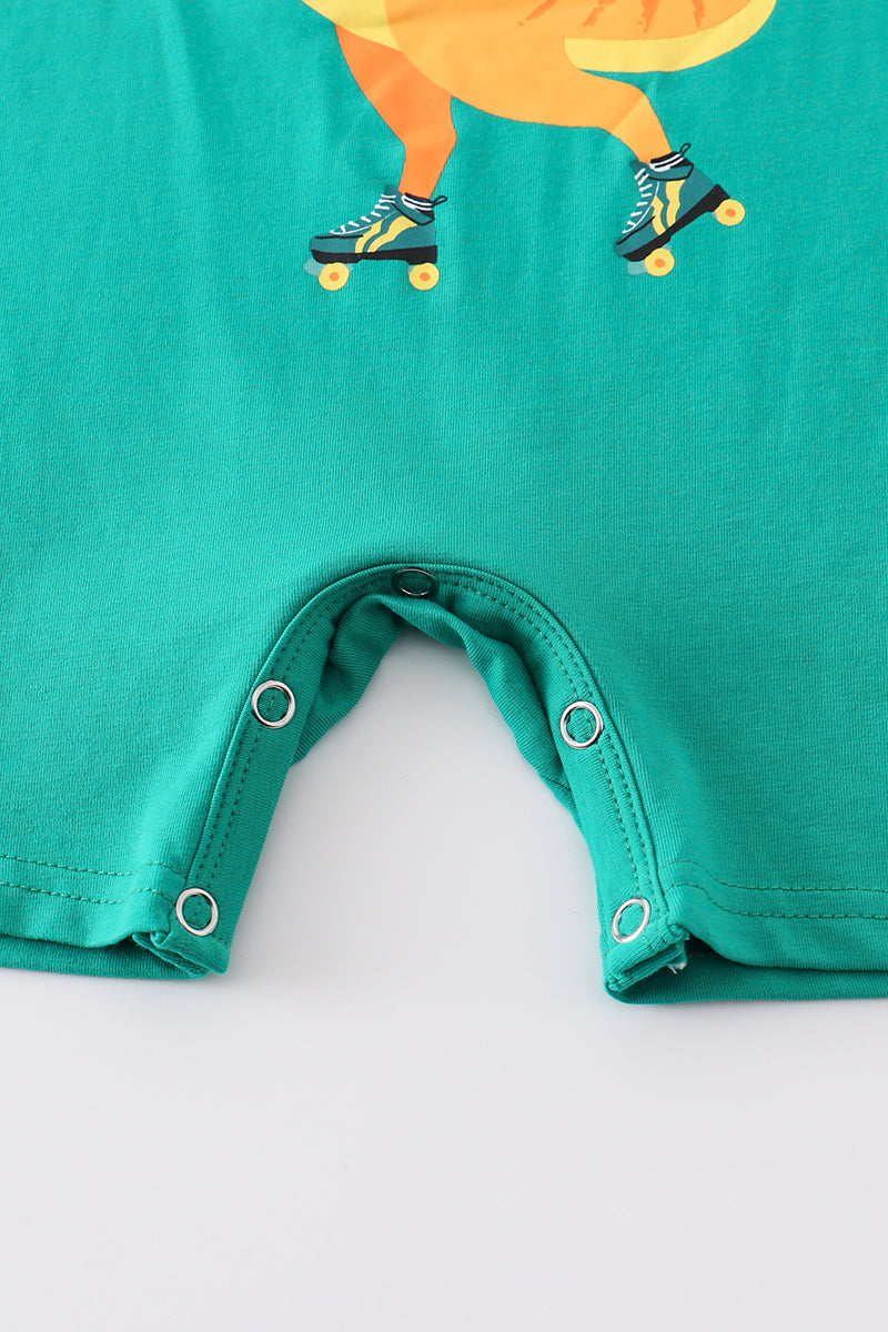 Green dinosaur boy romper