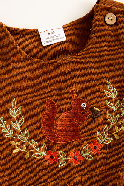 Khaki squirrel smocked boy jonjon 12M